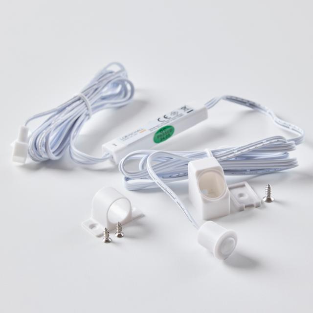 PIR-Sensor mit Halterung - 1 Kopf, Weiß