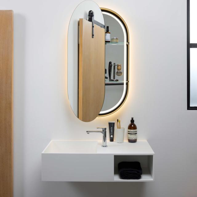 Oval Spiegelschrank 500x900 mm